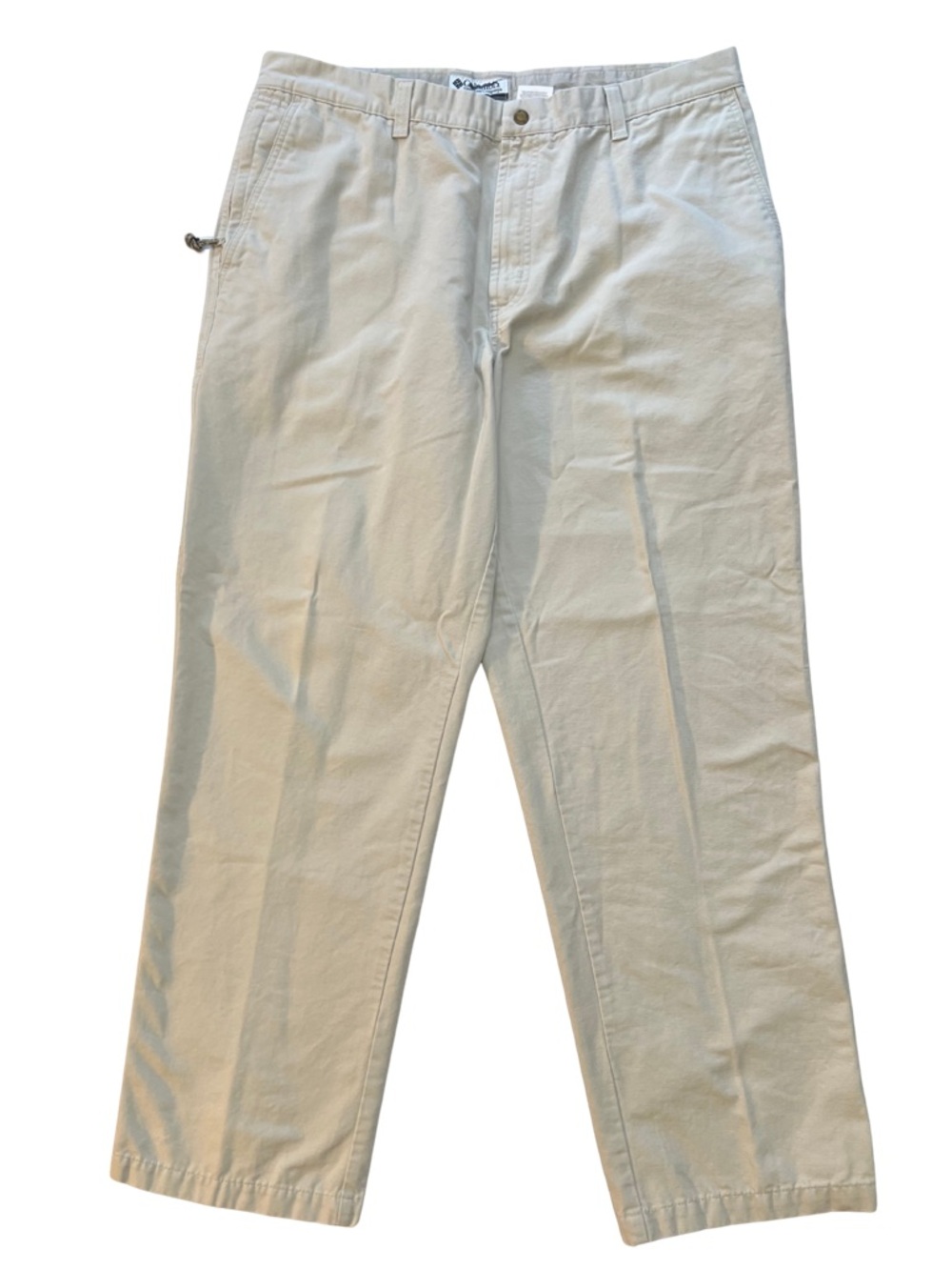 Columbia Ivory Beige Straight Leg Utility And Zipper Pocket Men’s Pants 38x34